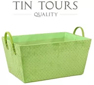 Pudła i pojemniki do przechowywania - PROSTOKĄTNY ZIELONY KOSZYK VELVET 38x25x18/22 cm - miniaturka - grafika 1