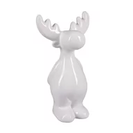 Ozdoby bożonarodzeniowe - Figurka ceramiczna renifer 12 x 9,8 x 20 cm biały - miniaturka - grafika 1