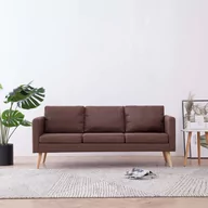 Sofy i kanapy - vidaXL vidaXL 3-osobowa sofa tapicerowana tkaniną, brązowa - miniaturka - grafika 1