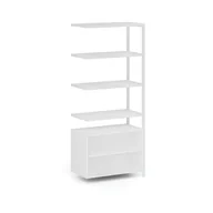 Inne meble biurowe - Przystawka do ścianki półkowej HOME OFFICE z szafką półkową, biała - miniaturka - grafika 1