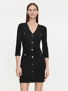 Morgan Sukienka dzianinowa 241-RMLILY Czarny Slim Fit - Sukienki - miniaturka - grafika 1