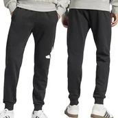 Spodnie męskie - Adidas spodnie męskie dresowe czarne dresy klasyczne bawełniane IN6147 S - miniaturka - grafika 1