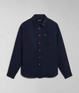camicie uomo napapijri g-linen ls np0a4hq2 176 blu marine - Koszule męskie - miniaturka - grafika 1