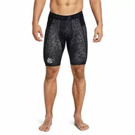 Spodnie sportowe męskie - Męskie legginsy krótkie treningowe Under Armour UA Curry HG Prtd Shorts - czarne - UNDER ARMOUR - miniaturka - grafika 1