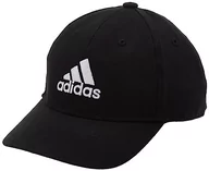 Czapki damskie - adidas Bawełniana czapka z daszkiem z diagonalu, czarny/biały, XS - miniaturka - grafika 1