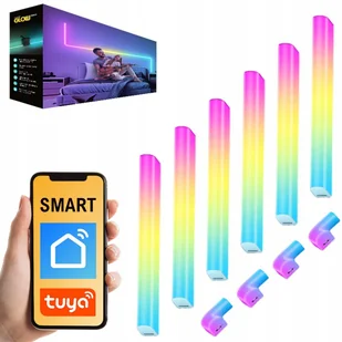 Lampa modułowa naścienna LED RGB WIFI Tuya 6x 40cm - Inne akcesoria audio-wideo - miniaturka - grafika 1