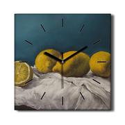 Zegary - Klasyczny zegar na płótnie Owoce cytryna 30x30 cm, Coloray - miniaturka - grafika 1