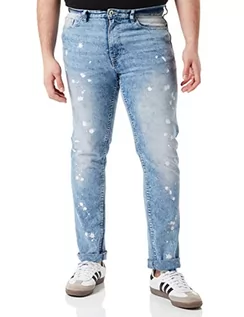 Spodnie męskie - Spodnie męskie Southpole Stretch Signature Denim, Por. Splatter piaskowy, 30-38 - grafika 1