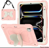 Etui do tabletów - Etui Pancerne iPad 11 Pro 10.9 z podstawką motyl różowe złoto - miniaturka - grafika 1