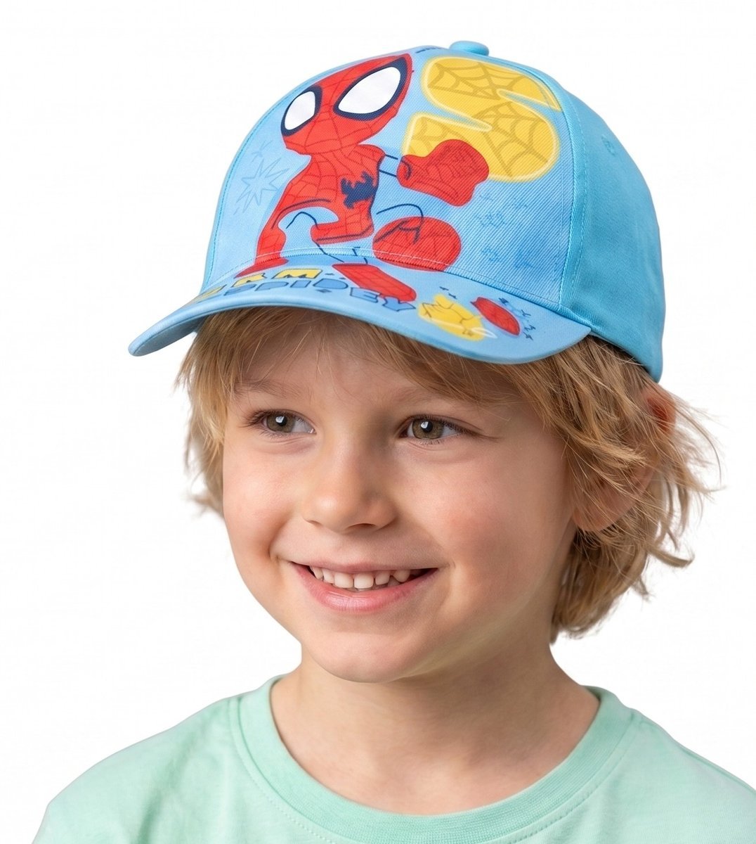 Czapka z daszkiem chłopięca Spidey Marvel, niebieska, bawełna, rozmiar 54 cm