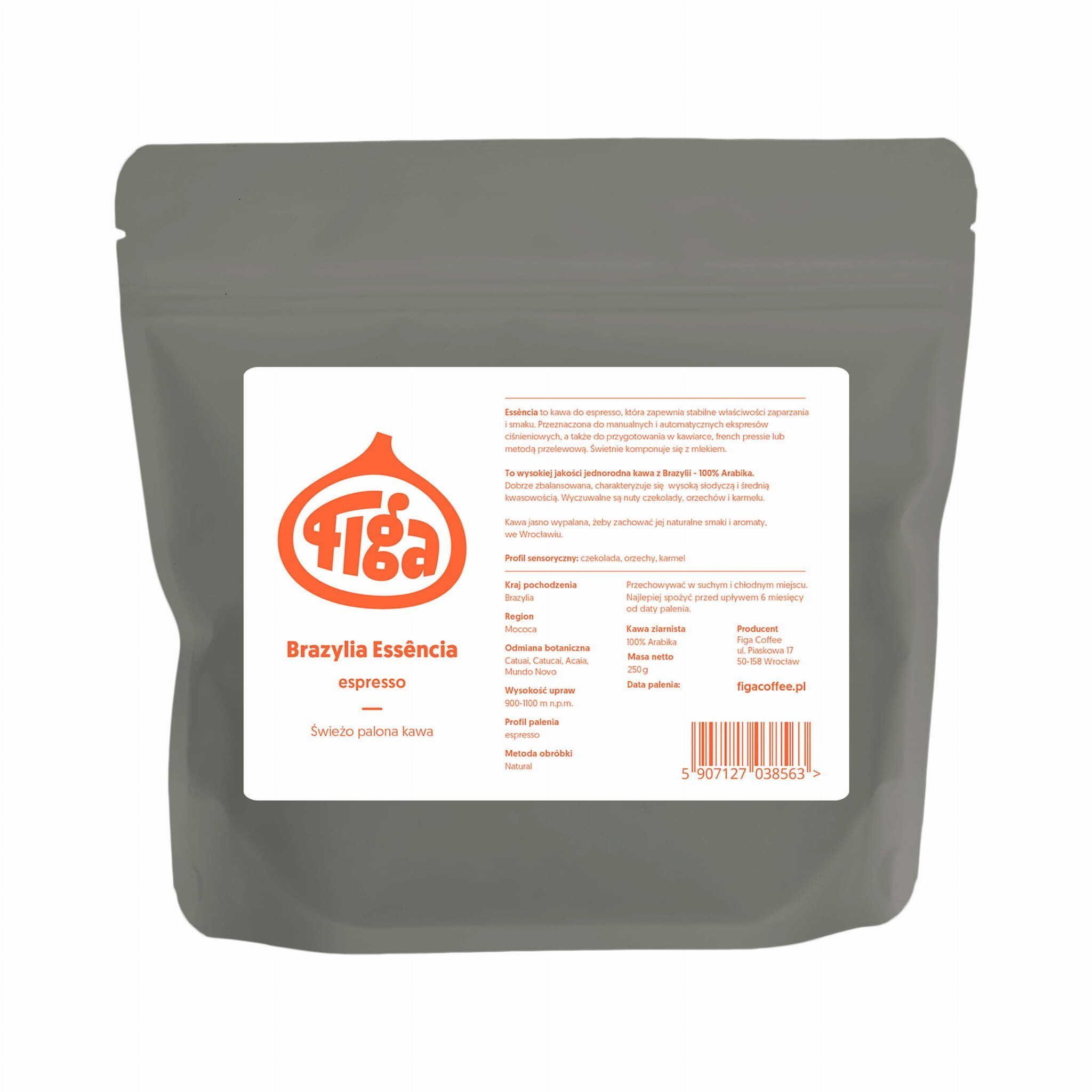 Figa Coffee - kawa ziarnista Brazylia Essencia Natural Espresso 250 g