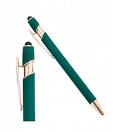 Długopisy - ECARLA długopis metalowy touch pen soft touch Zieleń DL03 - miniaturka - grafika 1