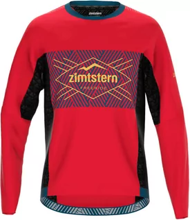 Koszulki rowerowe - Zimtstern Zimtstern TechZonez Koszulka z długim rękawem Mężczyźni, cyber red/french navy/mimosa - grafika 1
