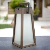 Lampy ogrodowe - Les Jardins Latarnia solarna LED Tecka, Duratec szara 39cm - miniaturka - grafika 1