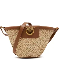 Torby podróżne - Pinko Torba plażowa LOVE SUMMER BUCKET RAFIA | z dodatkiem skóry - miniaturka - grafika 1