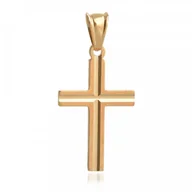 Biżuteria religijna - Murrano Srebrny Krzyżyk 925 Złocony Grawer YZ-075 - miniaturka - grafika 1