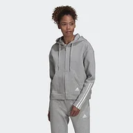 Bluzy damskie - adidas Bluza damska W Dk Fz Hd, szary/biały (Medium Grey Heather/White), L - miniaturka - grafika 1