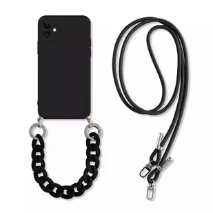 Crossbody Chain 2w1 etui z paskiem na szyję i łańcuchem do iPhone 12 Pro Max (Black) - Etui i futerały do telefonów - miniaturka - grafika 1