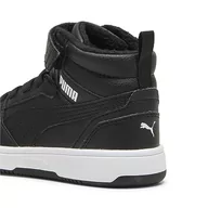 Buty dla dziewczynek - PUMA Rebound V6 Mid WTR AC+ PS, trampki dziecięce, Shadow Gray Puma Czarna Puma Biała, 30.5 EU - miniaturka - grafika 1