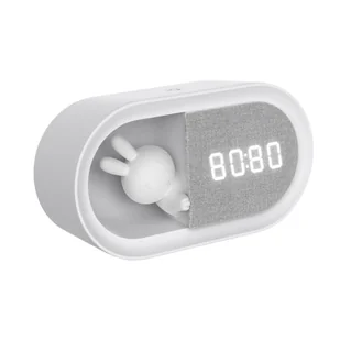 Lampa stołowa Bunny biała budzik 3 W LED Sanico - Lampy stojące - miniaturka - grafika 1