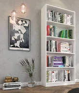 Regały - Elior Duży regał na książki Nidan 4X - biały - miniaturka - grafika 1