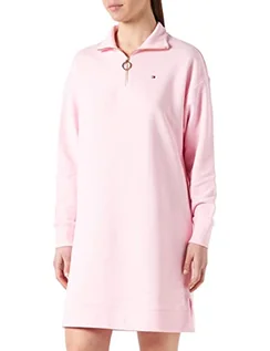 Sukienki - Tommy Hilfiger Luźna sukienka damska z zamkiem błyskawicznym do połowy długości, Pastel Pink, S - grafika 1