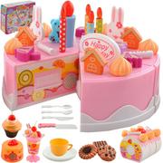 Figurki dla dzieci - Tort do Krojenia Urodzinowy na Rzepy Kuchnia Jedzenie Świeci Gra Zestaw XXL KRUZZEL - miniaturka - grafika 1