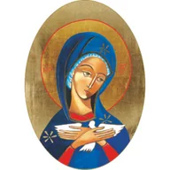 Ikony i obrazy sakralne - Ikona owalna Pneumatofora - Matka Boża niosąca Ducha Świętego - miniaturka - grafika 1