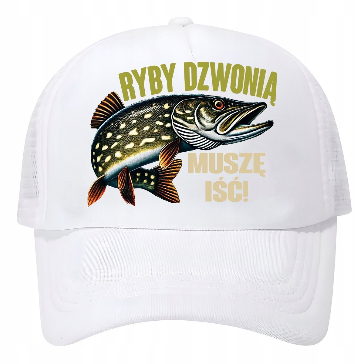 Czapka z daszkiem trucker siateczka tirówka dla wędkarza ryby szczupak 04