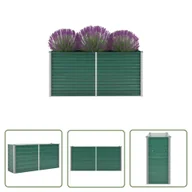 Donice - The Living Store Podwyższona donica z galwanizowanej stali 160x40x77 cm - zielona - Podwyższona Donica - miniaturka - grafika 1