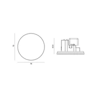 Oprawy, klosze i abażury - Molto Luce Oprawa wpuszczana LED Wall 68R Glass RD, biały, aluminium, CCT - miniaturka - grafika 1