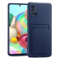 Etui i futerały do telefonów - Etui na telefon komórkowy Samsung Galaxy A51 silikonowe etui ochronne z kieszenią na kartę Slim Wallet Case, niebieskie - miniaturka - grafika 1