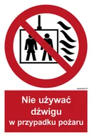 Systemy ekspozycyjne i znaki informacyjne - BB020 NIE UŻYWAĆ DŹWIGU W PRZYPADKU POŻARU, TS - PŁYTA TD FOTOLUMINESCENCYJNA; (200X296MM) - miniaturka - grafika 1