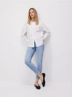 Spodnie damskie - Reserved - Jeansy slim fit ze średnim stanem - turkusowy - miniaturka - grafika 1