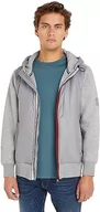 Bluzy męskie - Tommy Hilfiger Męska bluza z kapturem Clean Mix Media z zamkiem błyskawicznym, jasnoszara wrzosowa, XS, jasnoszary wrzos, XS - miniaturka - grafika 1