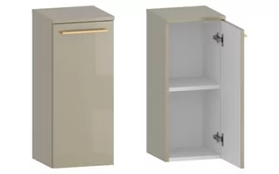 Słupek Łazienkowy RON 30 cm DD Prawy - Cappuccino Wysoki Połysk - Uchwyty Złote Szczotkowane - Szafki łazienkowe - miniaturka - grafika 1