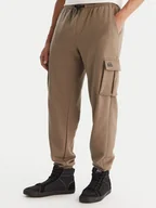Spodnie sportowe męskie - Quiksilver Spodnie dresowe Cargo Fleece EQYFB03401 Khaki Regular Fit - miniaturka - grafika 1