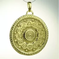 Wisiorki - Sotis Tarcza Słońca 45 mm Ag925 + Au 24kar, 15-18g - miniaturka - grafika 1