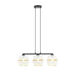 Lampa wisząca z trzema biało-złotymi abażurami 1182/3 z serii PIANO - Lampy sufitowe - miniaturka - grafika 1