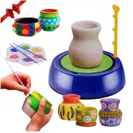 Zabawki kreatywne - Kreatywny Zestaw Koło Garncarskie Farby Glina HIT Prezent Do Dziecka Święta - miniaturka - grafika 1