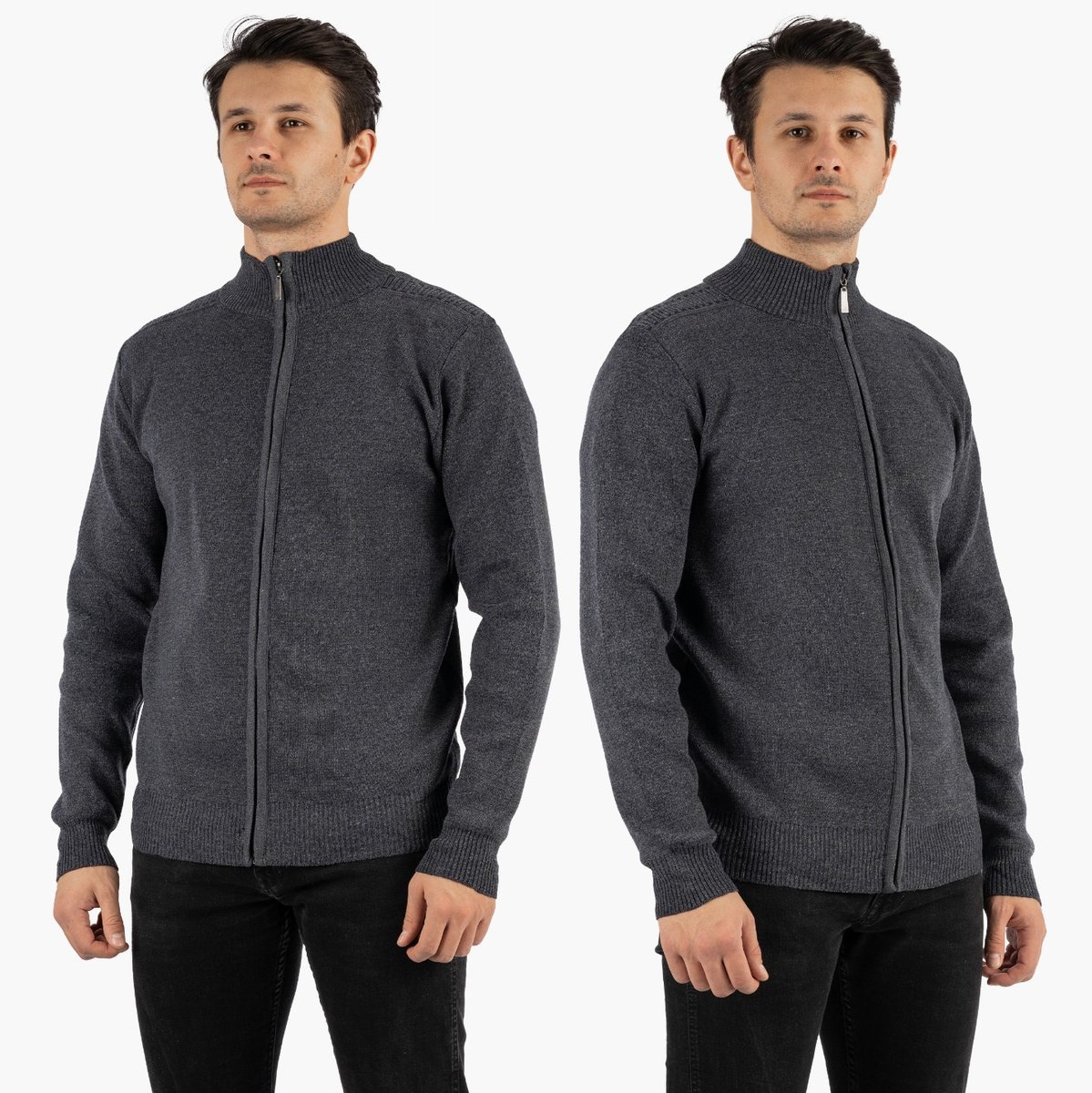 Sweter Męski Rozpinany Klasyczny Elegancki Wygodny na Zamek Granatowy MUST M Granatowy