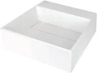 Umywalki - Umywalka nablatowa Deante Correo 40 cm kwadratowa biały mat CQR_AU4M - miniaturka - grafika 1