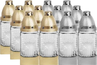 Znicz szklany 418MK MIX - 16H 12szt. TRANSPARENTNY - Lampiony i znicze - miniaturka - grafika 1