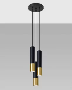 Sollux Lighting Lampa wisząca LOOPEZ 3P czarny/złoty - Lampy sufitowe - miniaturka - grafika 2