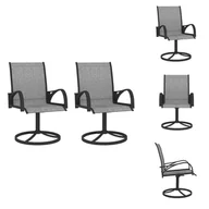 Fotele i krzesła ogrodowe - vidaXL Obrotowe krzesła ogrodowe 2 szt. Tekstylen i stalowy szary - Krzesła ogrodowe - miniaturka - grafika 1