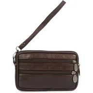 Nerki - Saszetka Męska Do Paska Na Telefon Portfel Skórzana Pojemna Brązowy - miniaturka - grafika 1