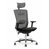 Fotele i krzesła biurowe - Fotel biurowy AMBASADOR czarny/szary - miniaturka - grafika 1