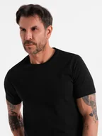 Koszulki męskie - Klasyczny T-shirt męski bawełniany BASIC - czarny V1 OM-TSBS-0236 S - miniaturka - grafika 1