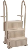 Akcesoria do basenów - Drabinka basenowa 3 stopnie stalowa z poręczami do basenów 91-122 cm - miniaturka - grafika 1