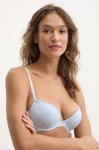 Tommy Hilfiger biustonosz kolor niebieski koronkowy gładki UW0UW05507 - Biustonosze - miniaturka - grafika 1
